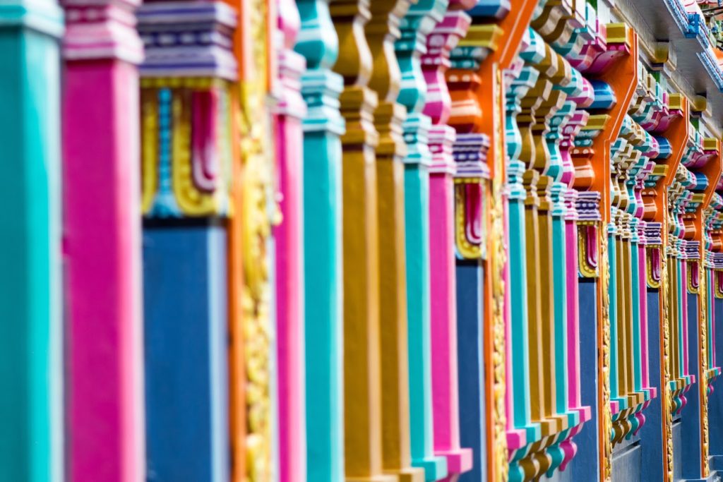 colorful pillars